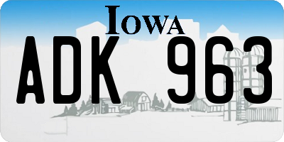 IA license plate ADK963