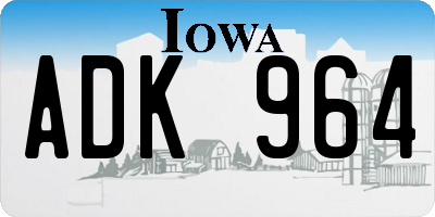 IA license plate ADK964