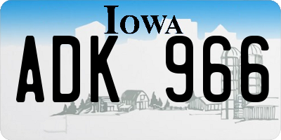 IA license plate ADK966