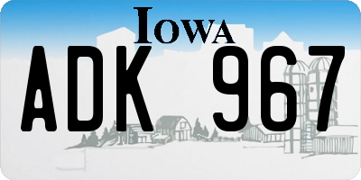 IA license plate ADK967