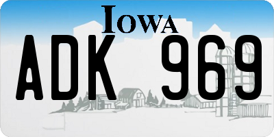 IA license plate ADK969