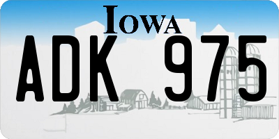 IA license plate ADK975