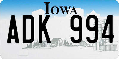 IA license plate ADK994