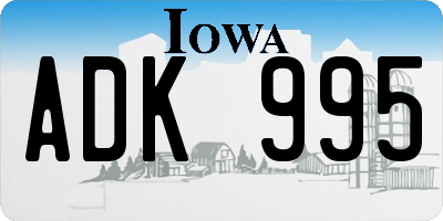 IA license plate ADK995