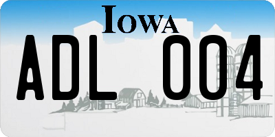 IA license plate ADL004
