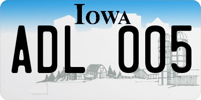 IA license plate ADL005