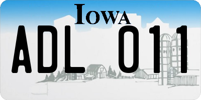 IA license plate ADL011