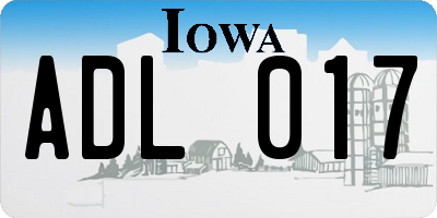IA license plate ADL017