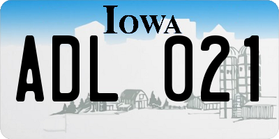 IA license plate ADL021
