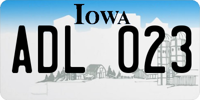 IA license plate ADL023