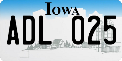 IA license plate ADL025