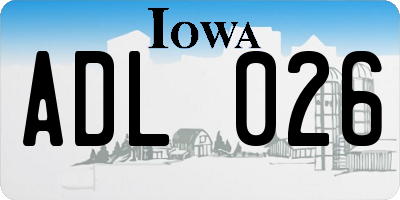 IA license plate ADL026