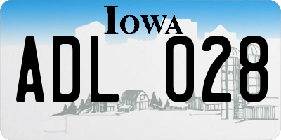 IA license plate ADL028