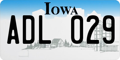 IA license plate ADL029