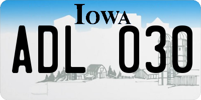 IA license plate ADL030