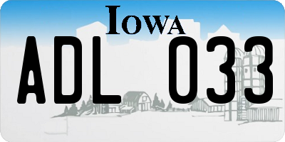 IA license plate ADL033