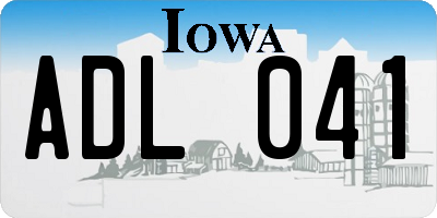 IA license plate ADL041