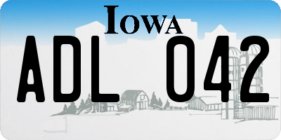 IA license plate ADL042