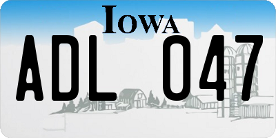 IA license plate ADL047