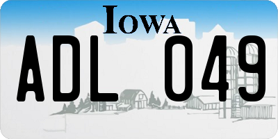 IA license plate ADL049