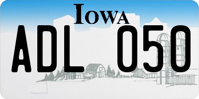 IA license plate ADL050