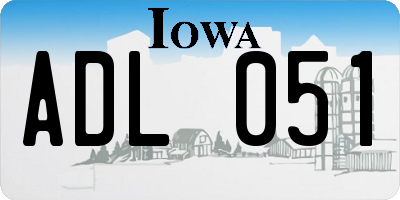 IA license plate ADL051