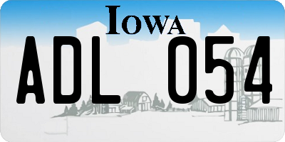 IA license plate ADL054