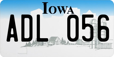 IA license plate ADL056
