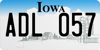 IA license plate ADL057