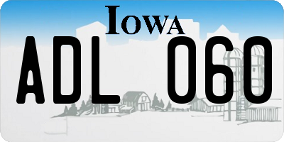 IA license plate ADL060