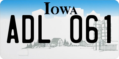 IA license plate ADL061