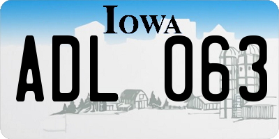 IA license plate ADL063