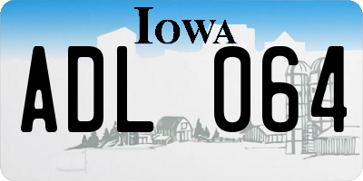 IA license plate ADL064