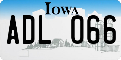 IA license plate ADL066