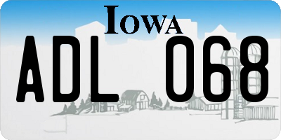 IA license plate ADL068