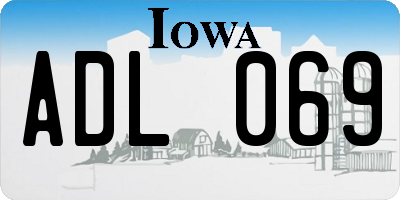 IA license plate ADL069