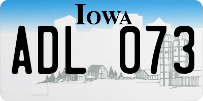 IA license plate ADL073