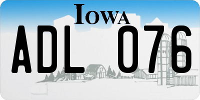 IA license plate ADL076