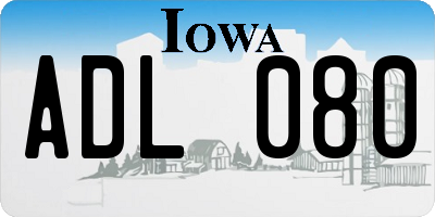 IA license plate ADL080