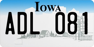 IA license plate ADL081
