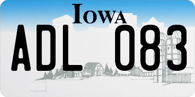 IA license plate ADL083