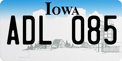 IA license plate ADL085
