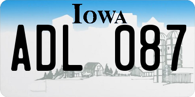 IA license plate ADL087