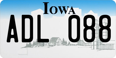 IA license plate ADL088