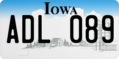 IA license plate ADL089