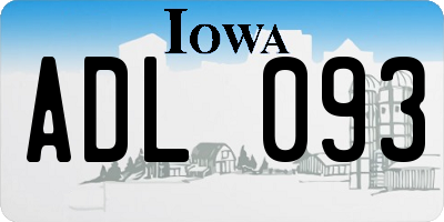 IA license plate ADL093