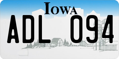 IA license plate ADL094