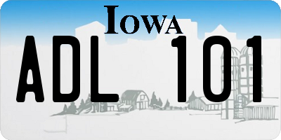 IA license plate ADL101