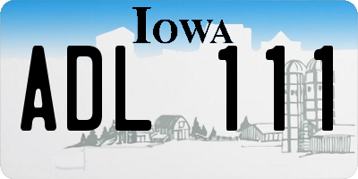 IA license plate ADL111