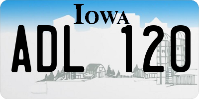 IA license plate ADL120